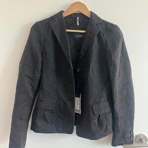 NWT Piazza Sempione Black Cotton & Silk Jacket IT 42 / US 6